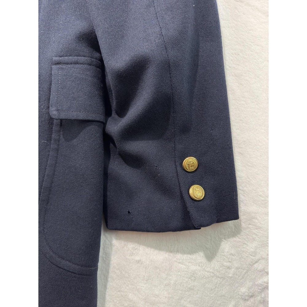 Vintage Brooks Brothers Blazer Mens 44 Blue Wool 346 Gold Buttons Patch Pockets - Picture 9 of 15